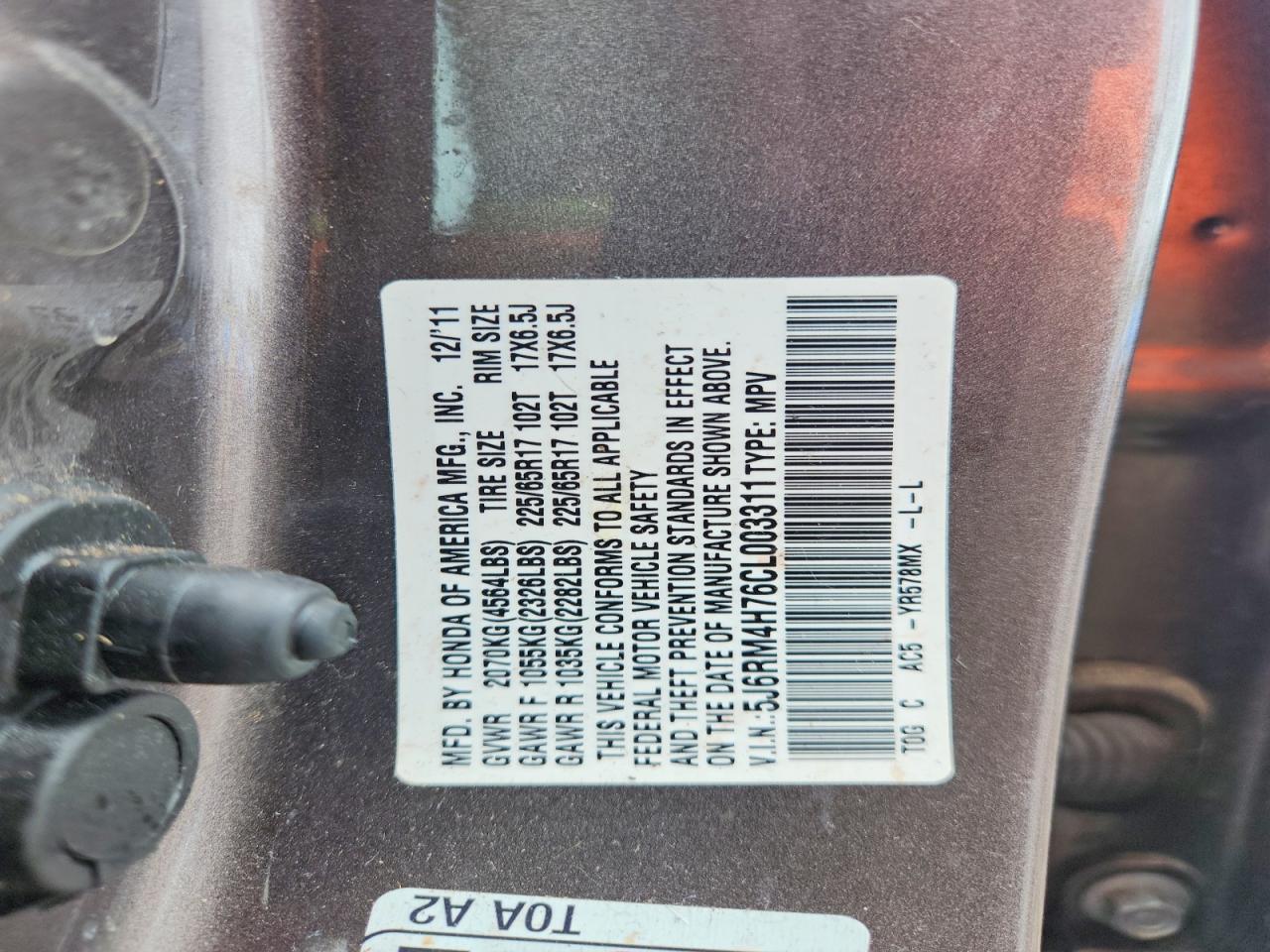 2012 HONDA CRV