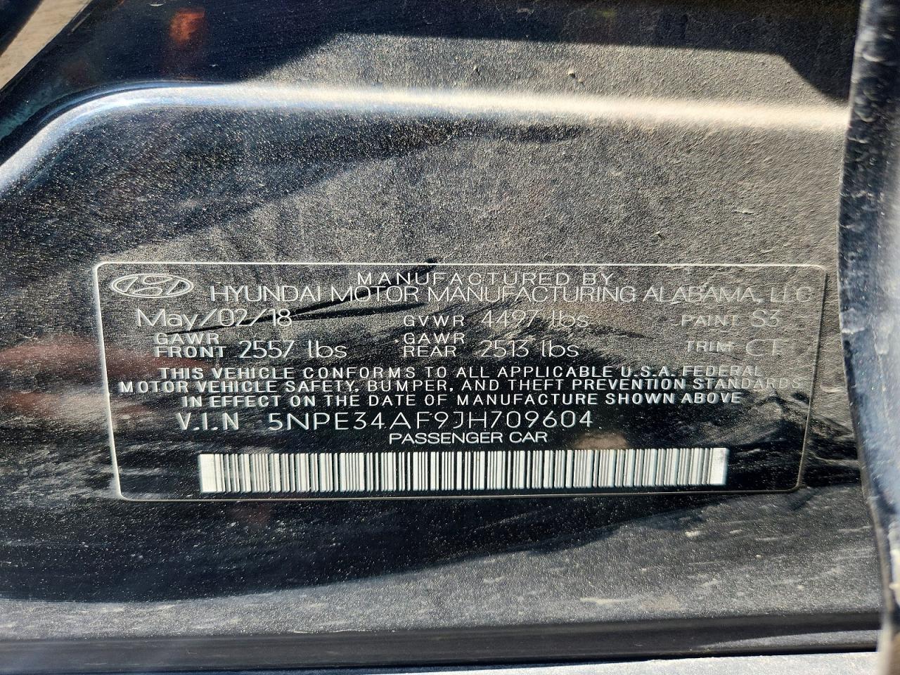 2018 HYUNDAI SONATA