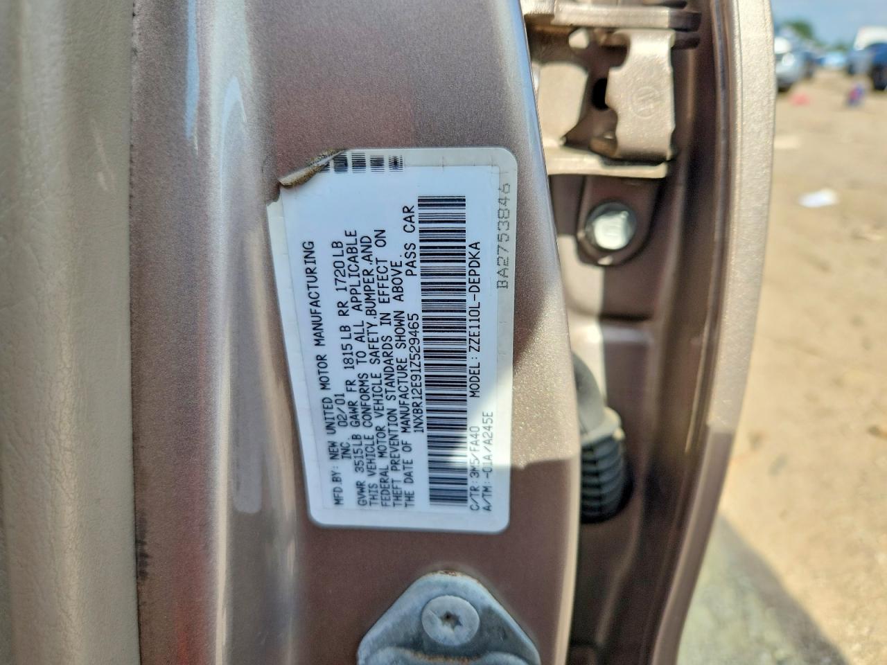 2001 TOYOTA COROLLA