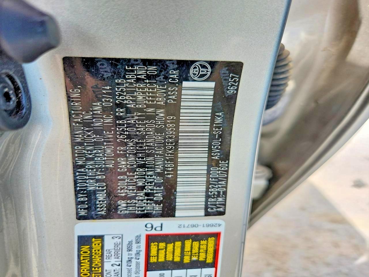 2014 TOYOTA CAMRY