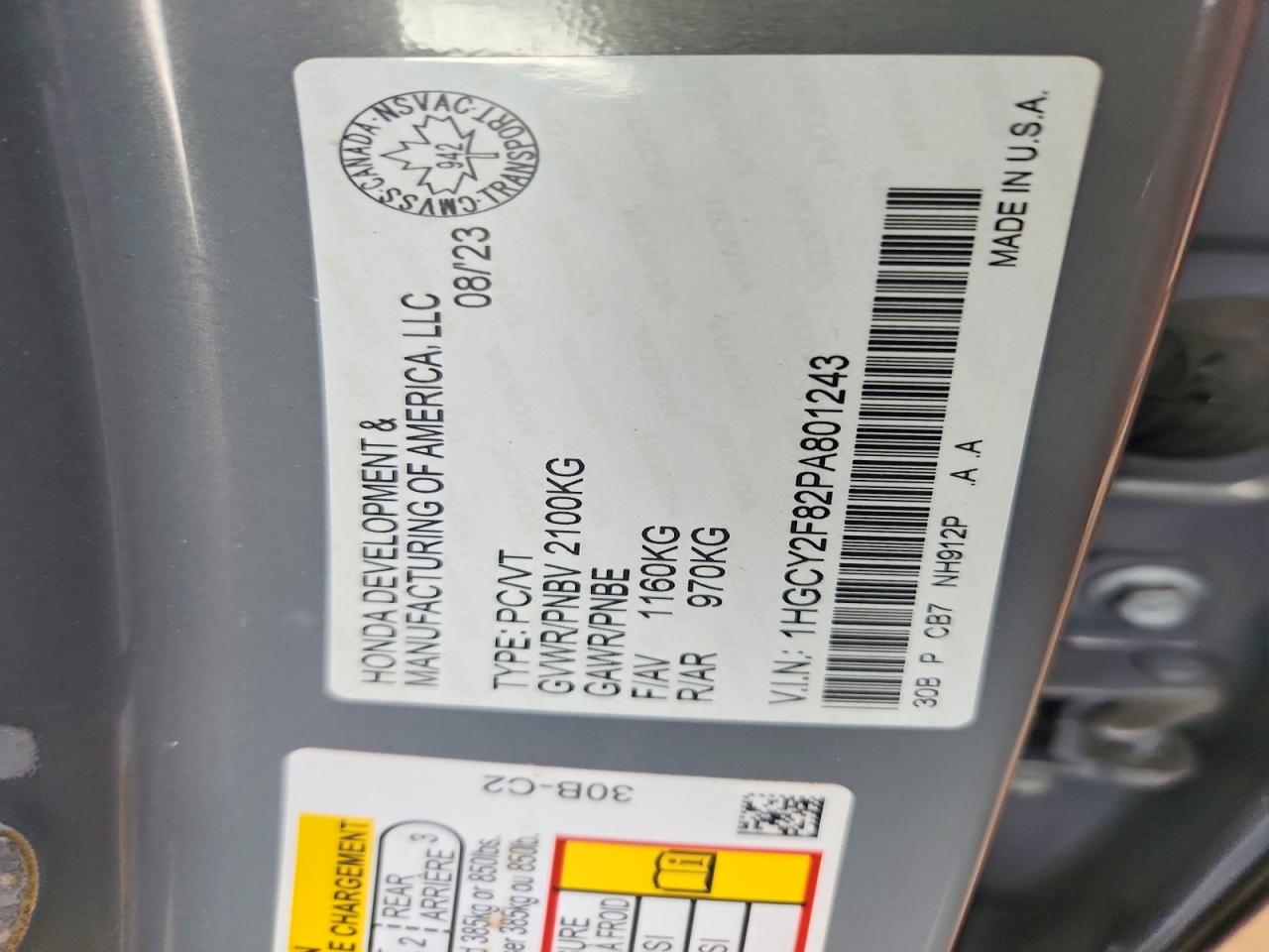 2023 HONDA ACCORD