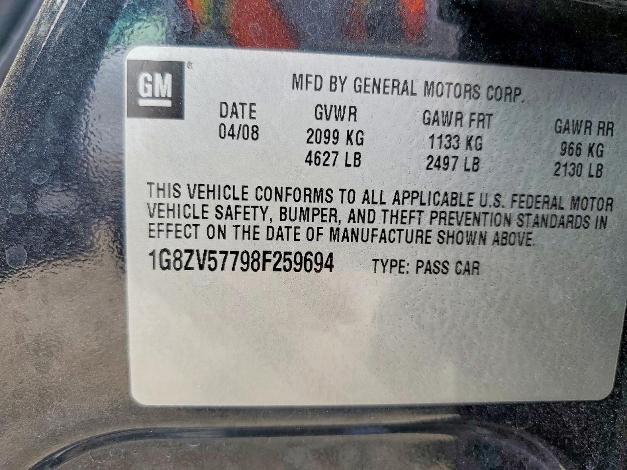 2008 SATURN AURA