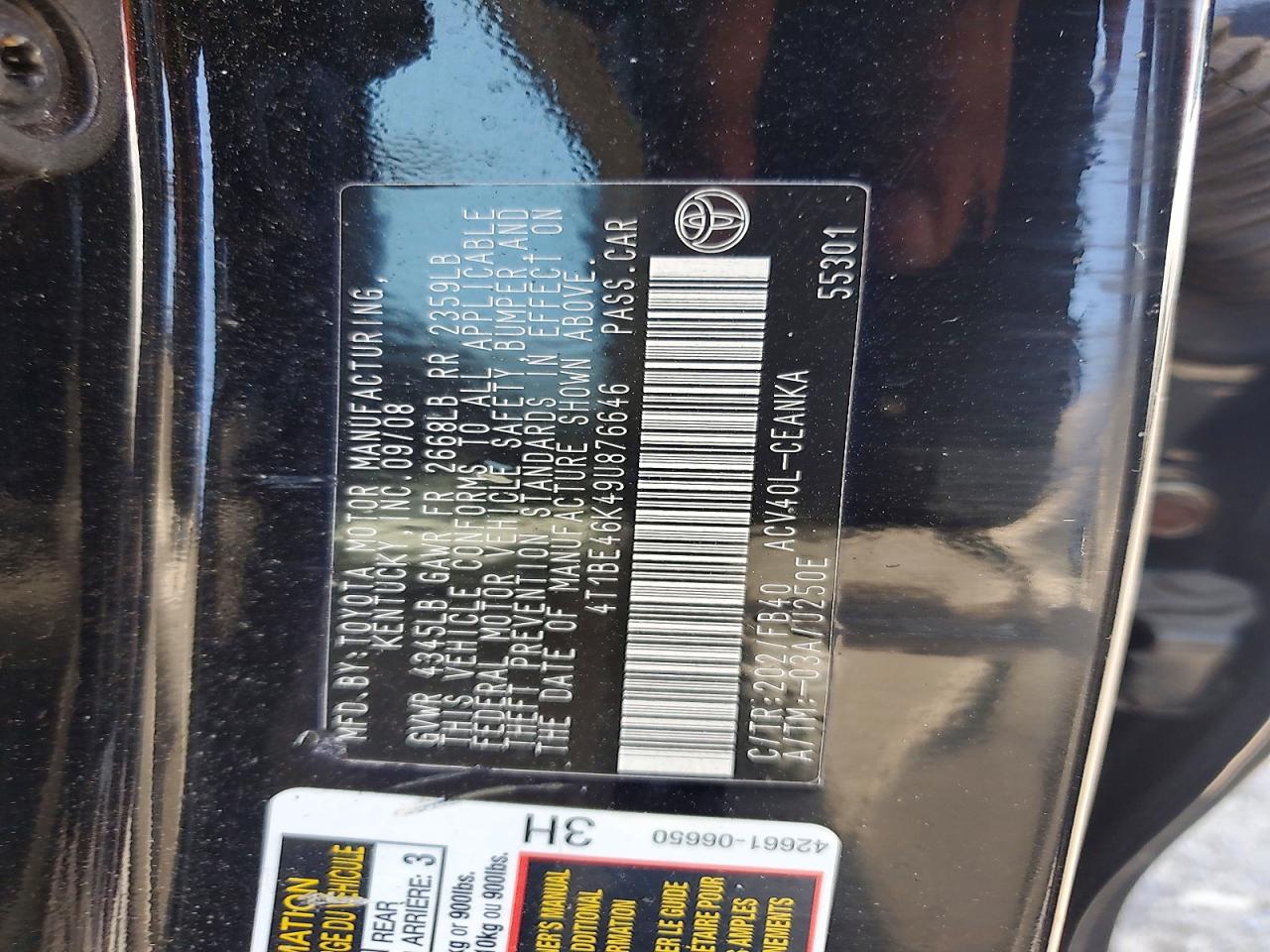 2009 TOYOTA CAMRY