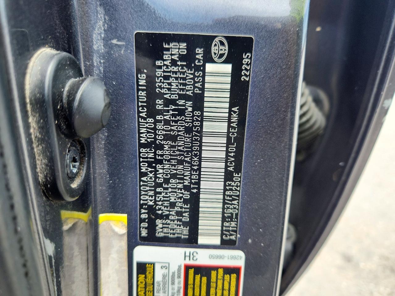 2009 TOYOTA CAMRY