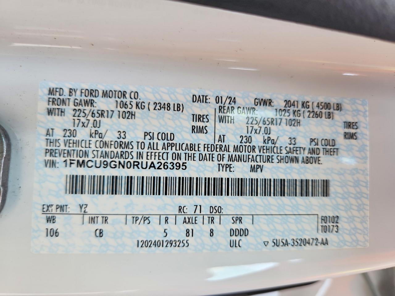2024 FORD ESCAPE