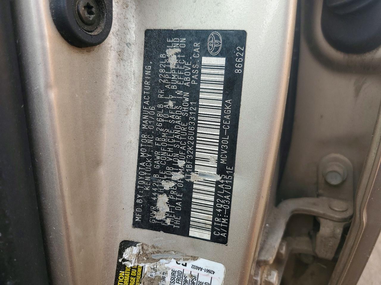 2006 TOYOTA CAMRY