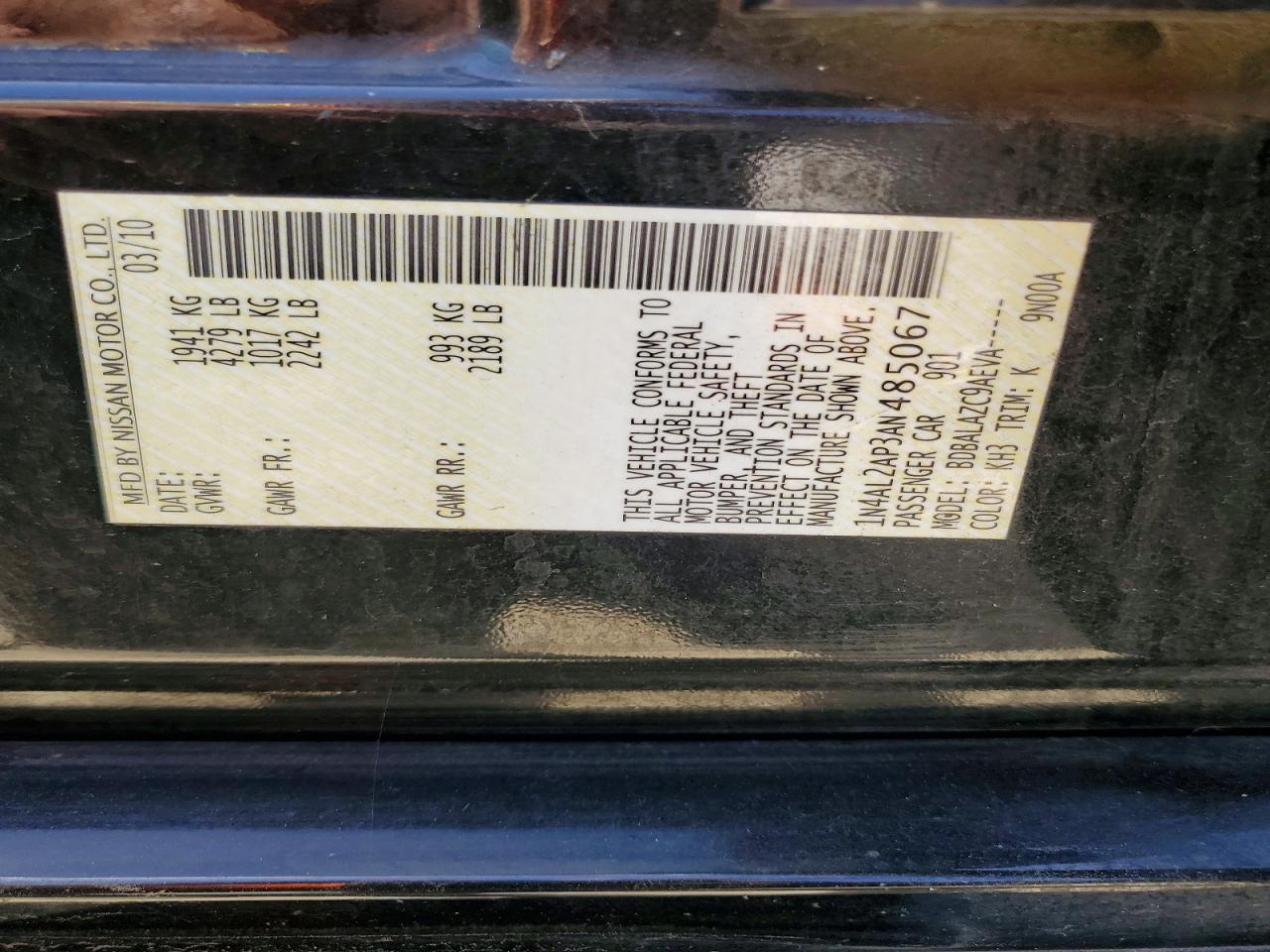 2010 NISSAN ALTIMA
