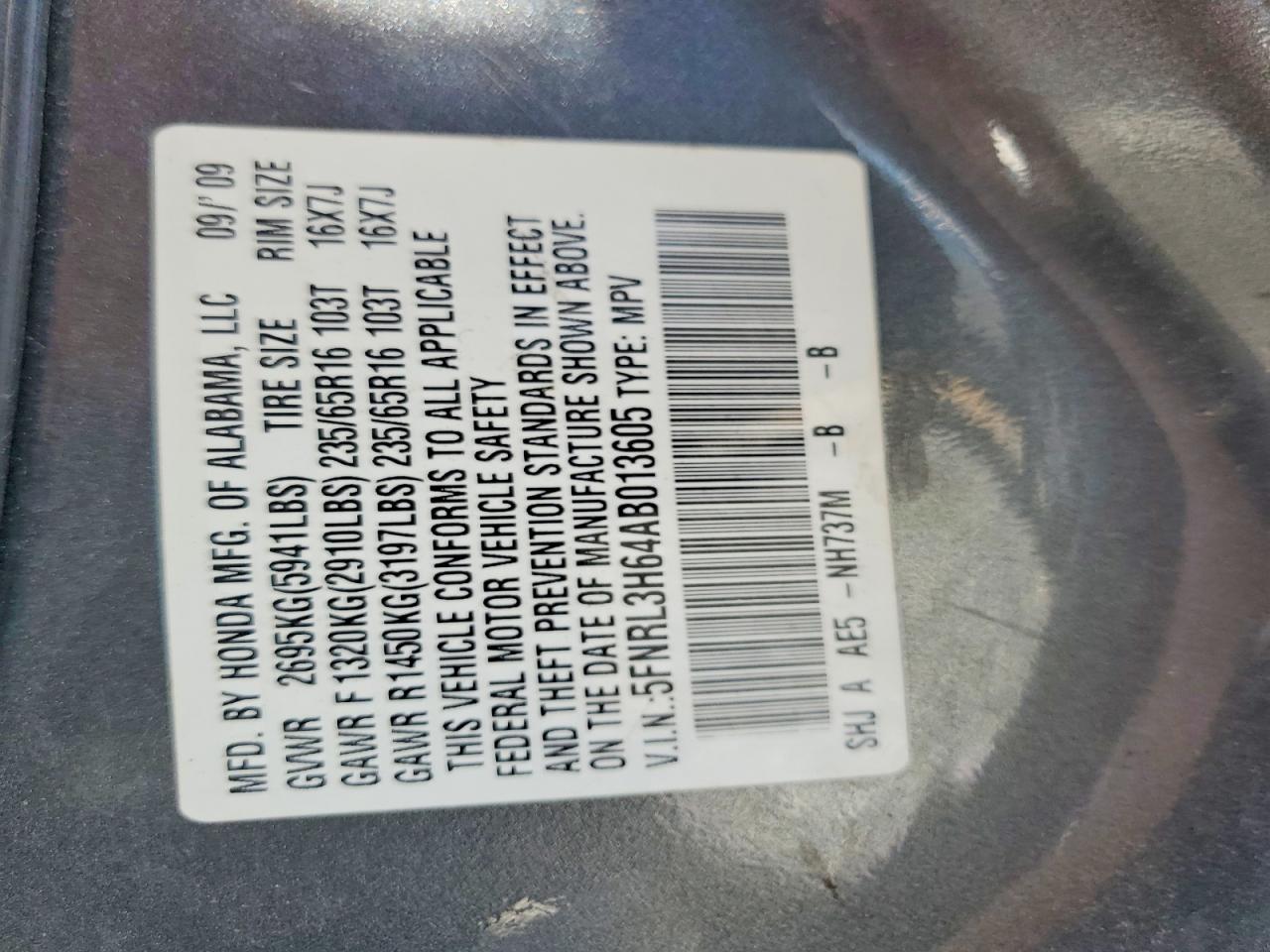 2010 HONDA ODYSSEY