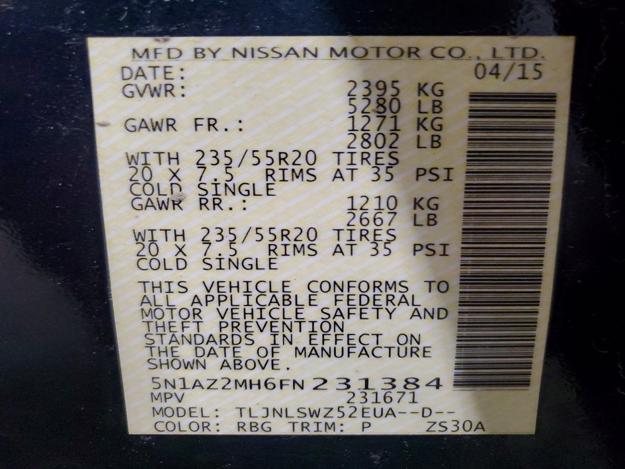 2015 NISSAN MURANO