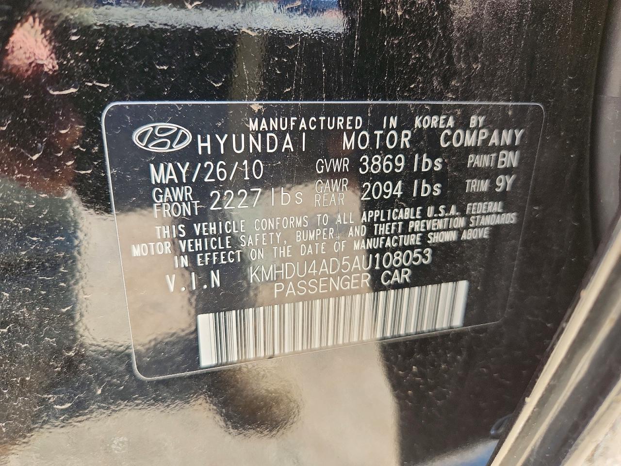 2010 HYUNDAI ELANTRA