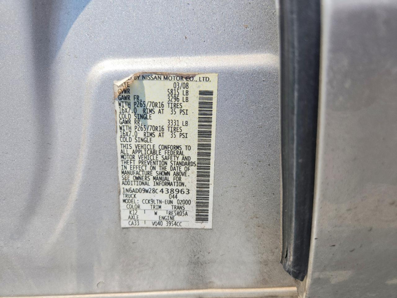2008 NISSAN FRONTIER