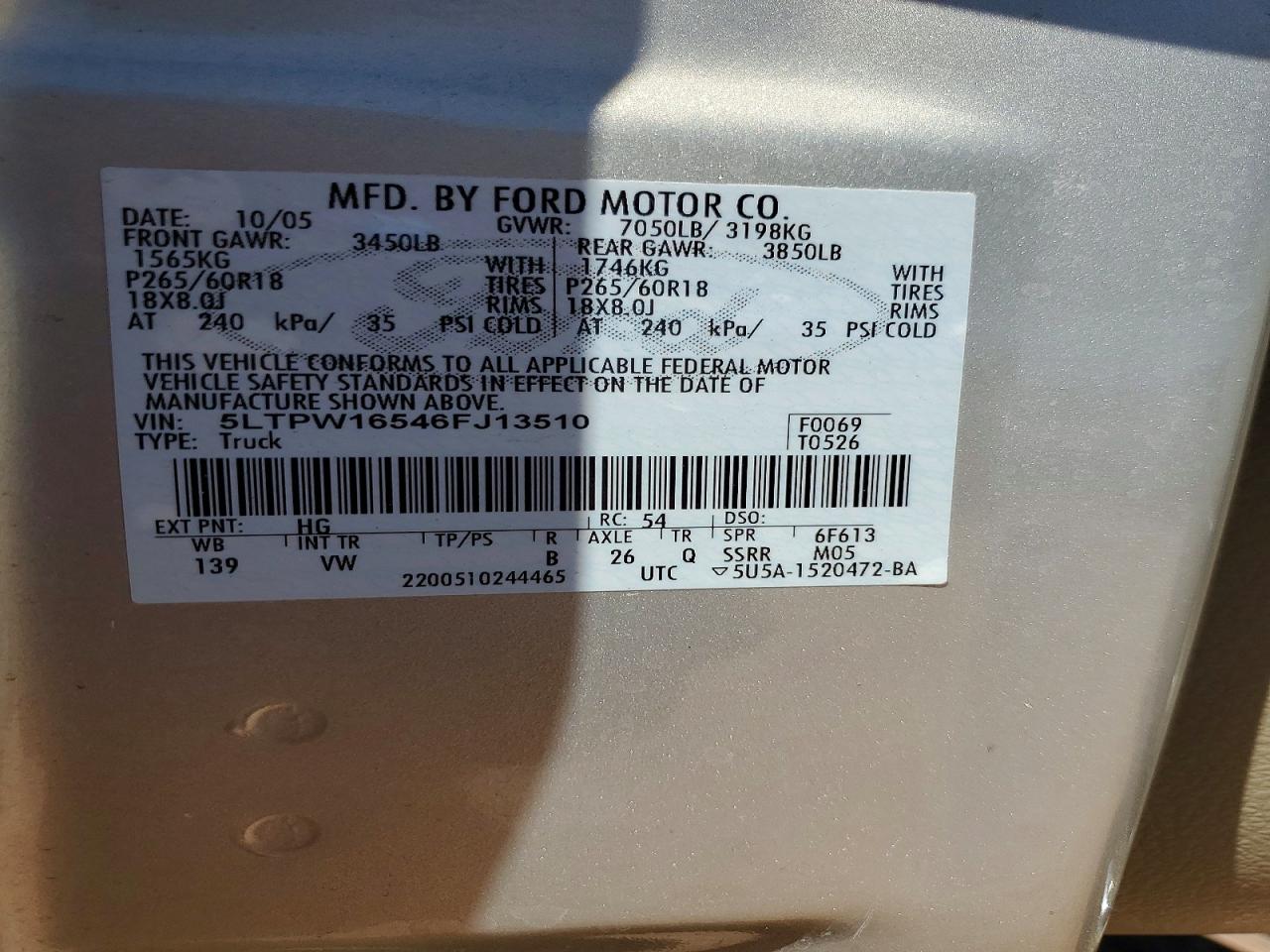 2006 LINCOLN MARK LT