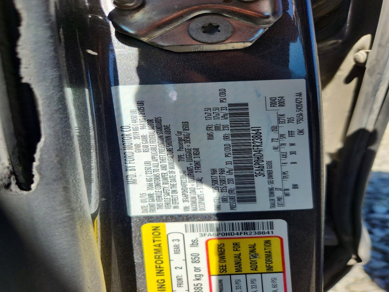 2015 FORD FUSION