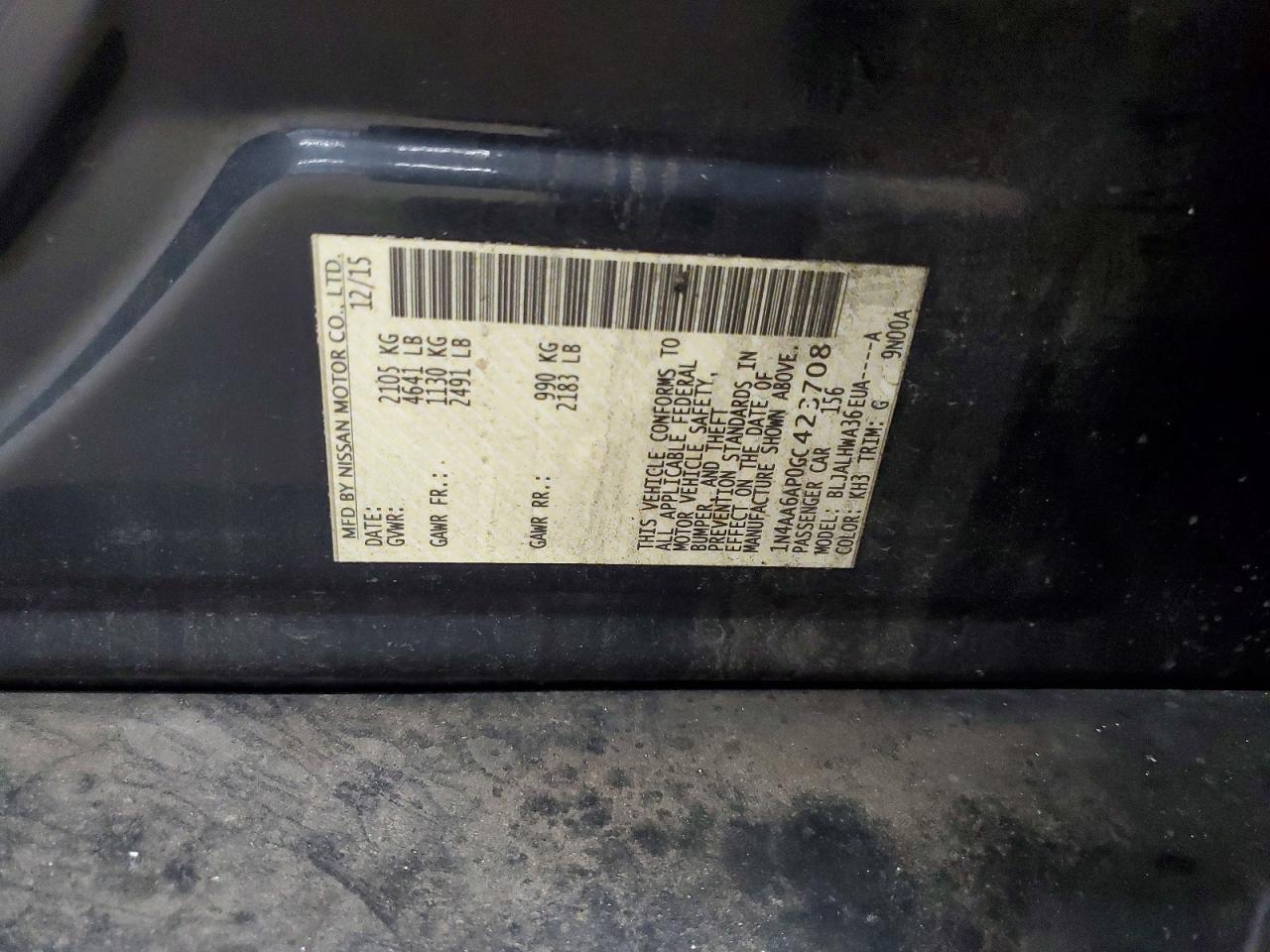 2016 NISSAN MAXIMA
