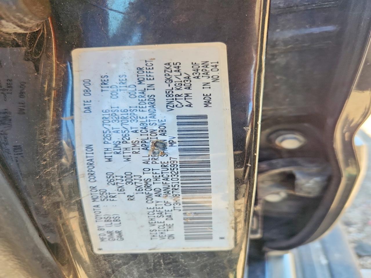 2001 TOYOTA 4RUNNER