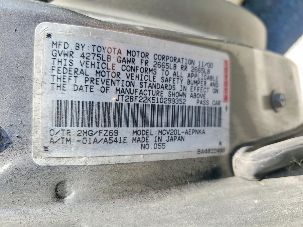 2001 TOYT CAMRY