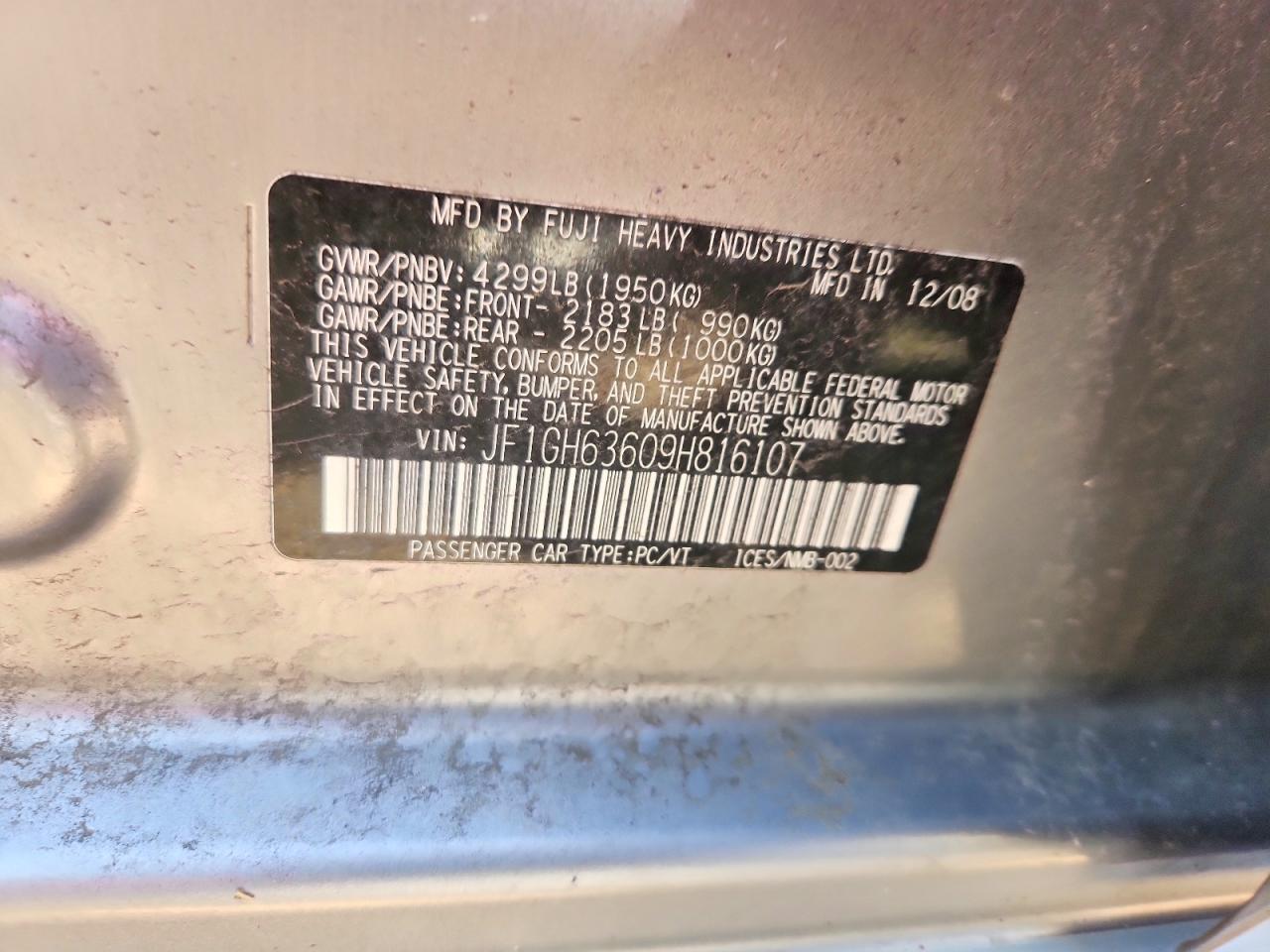 2009 SUBARU IMPREZA