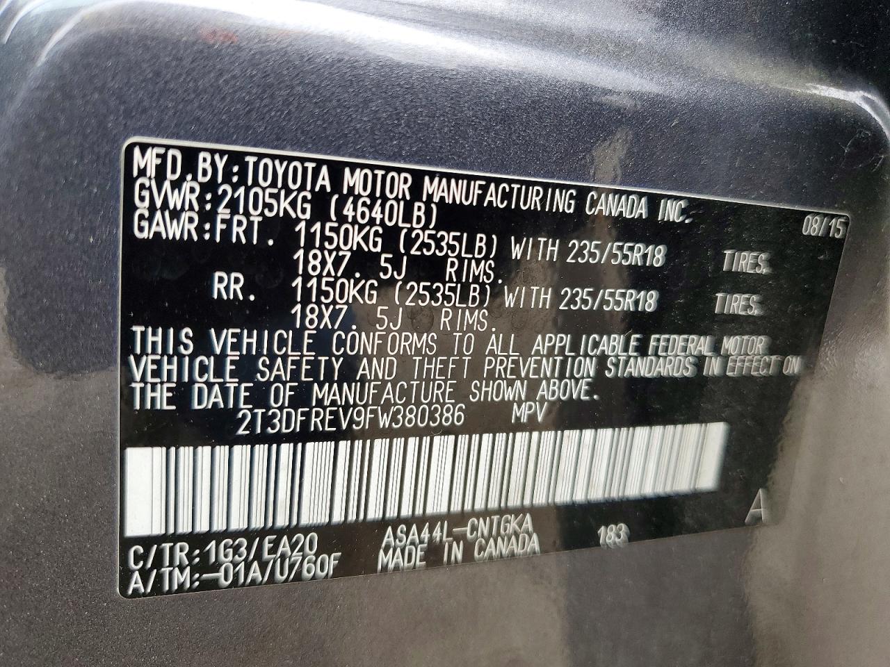 2015 TOYOTA RAV4