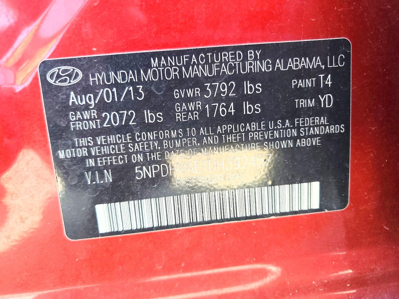 2013 HYUNDAI ELANTRA