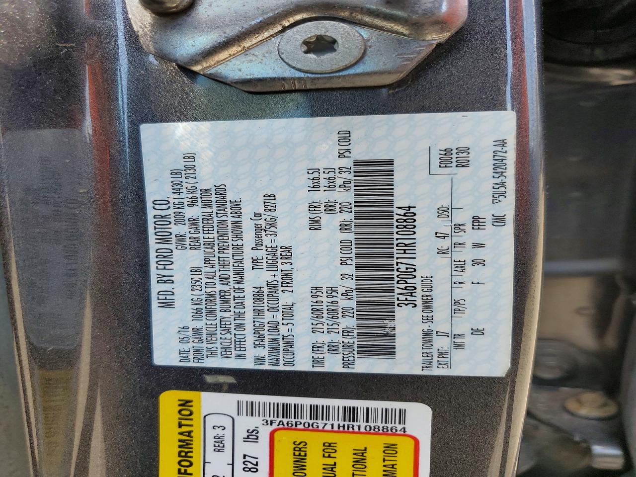 2017 FORD FUSION