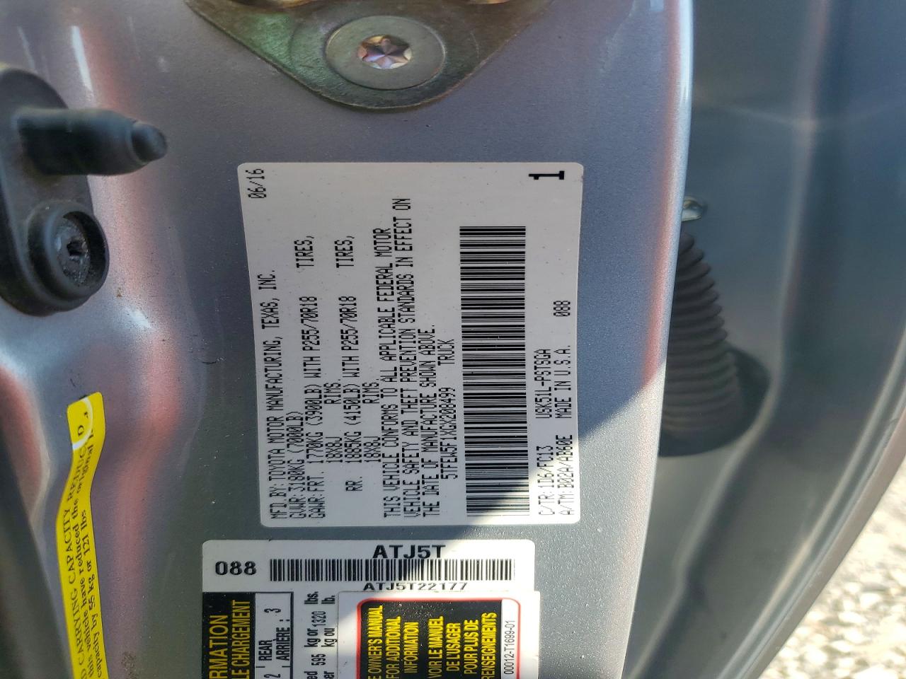 2016 TOYOTA TUNDRA
