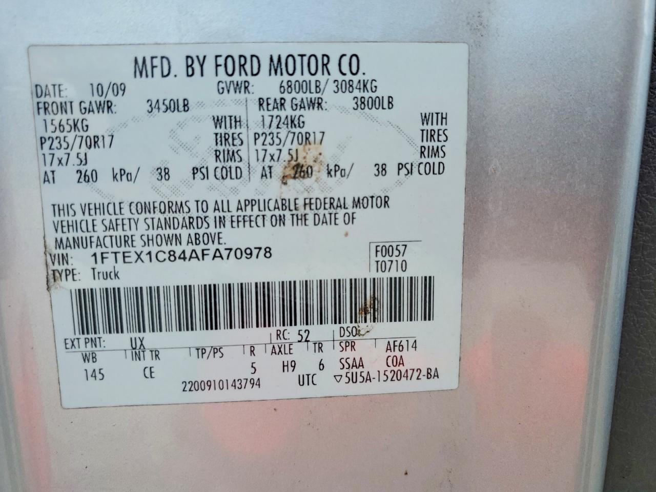 2010 FORD F150