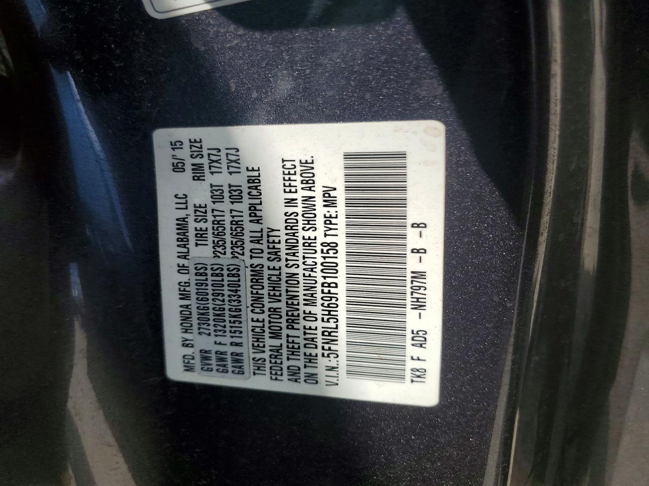 2015 HONDA ODYSSEY