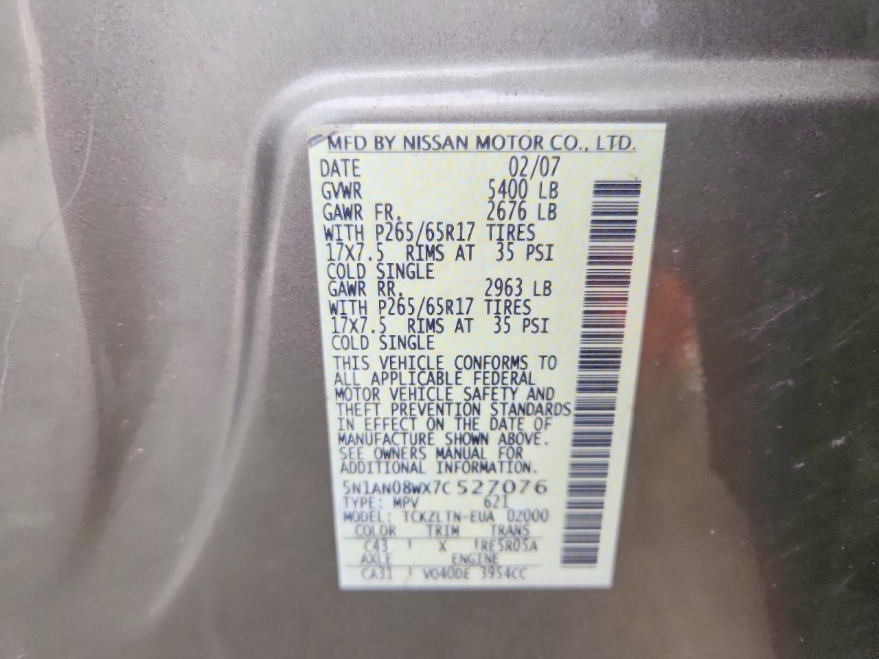 2007 NISSAN XTERRA
