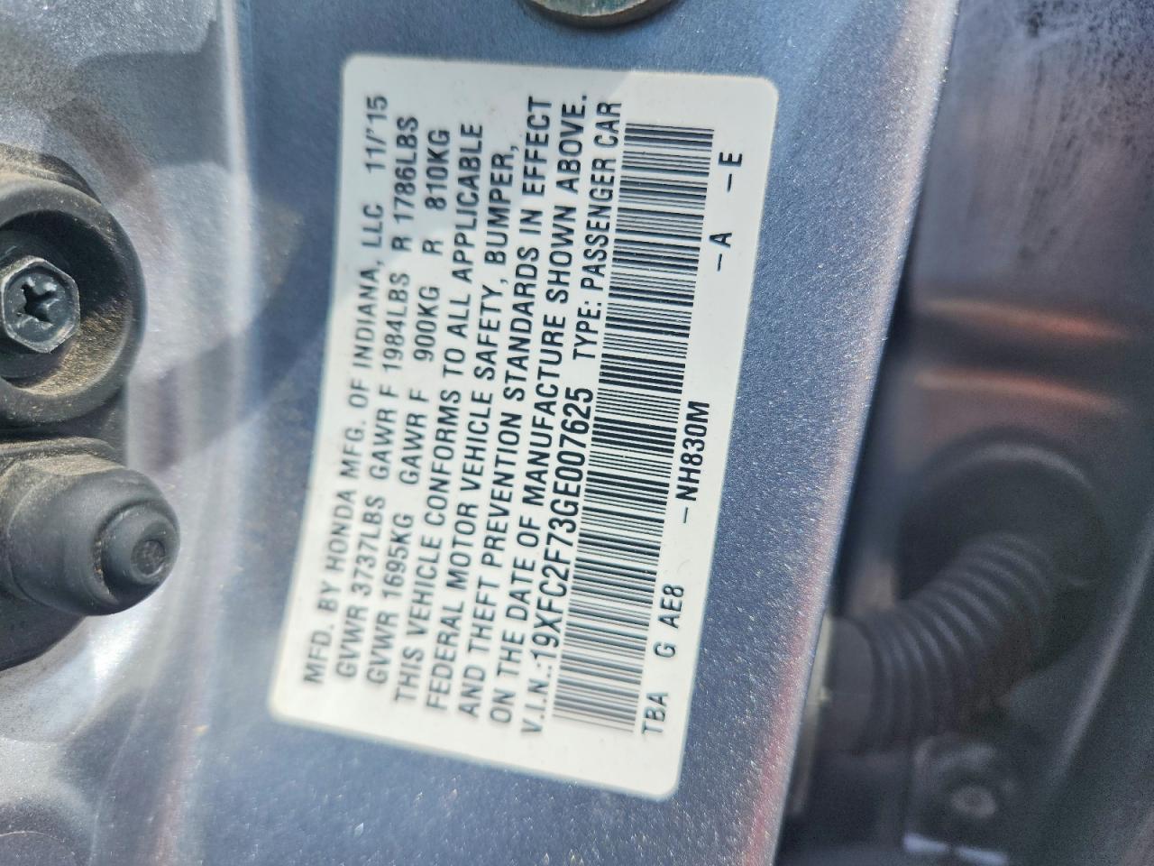 2016 HONDA CIVIC