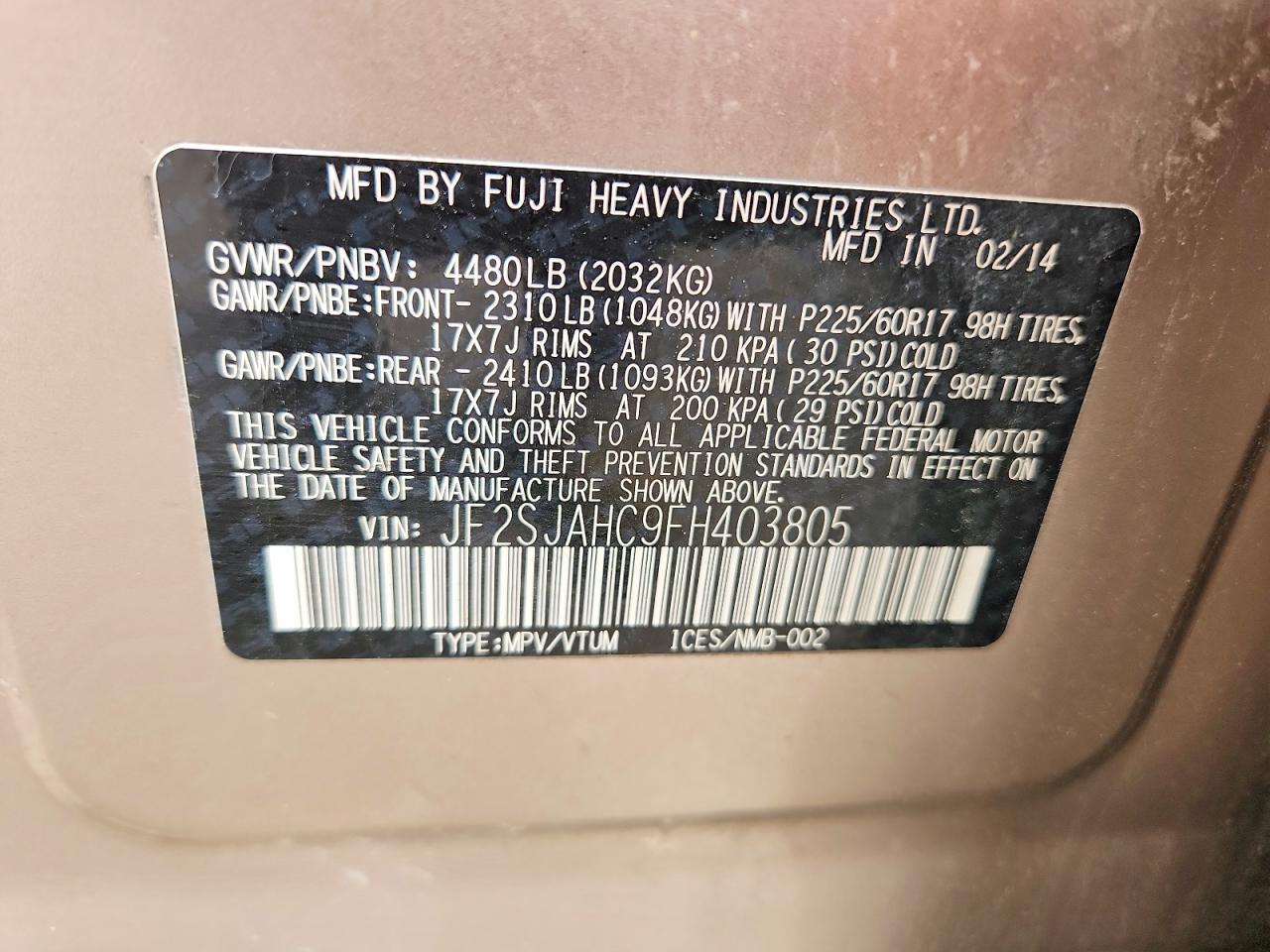 2015 SUBARU FORESTER