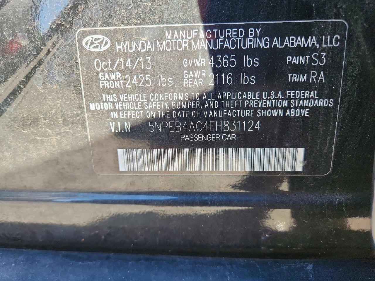 2014 HYUNDAI SONATA
