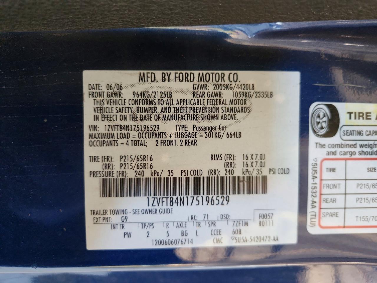 2007 FORD MUSTANG