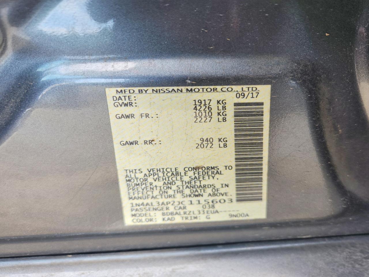 2018 NISSAN ALTIMA