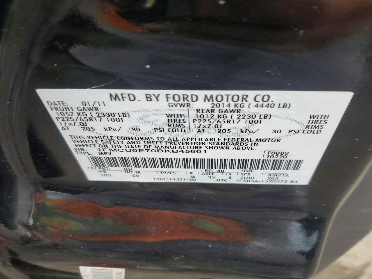 2011 FORD ESCAPE