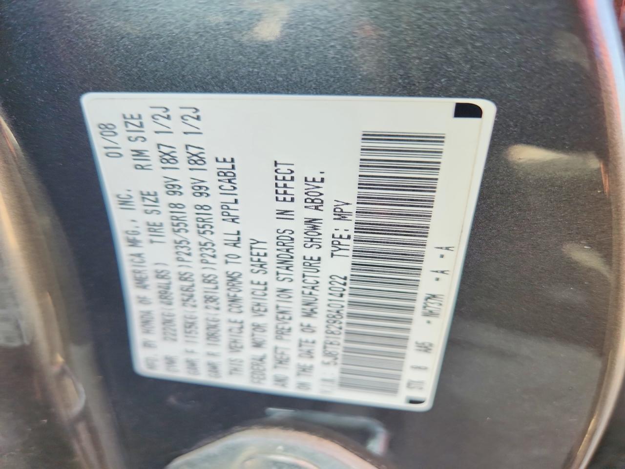 2008 ACURA RDX