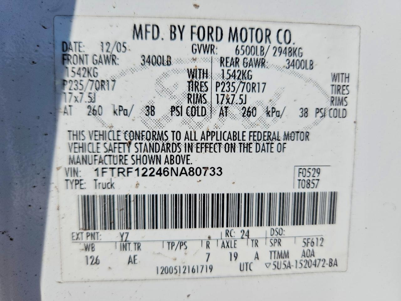 2006 FORD F150
