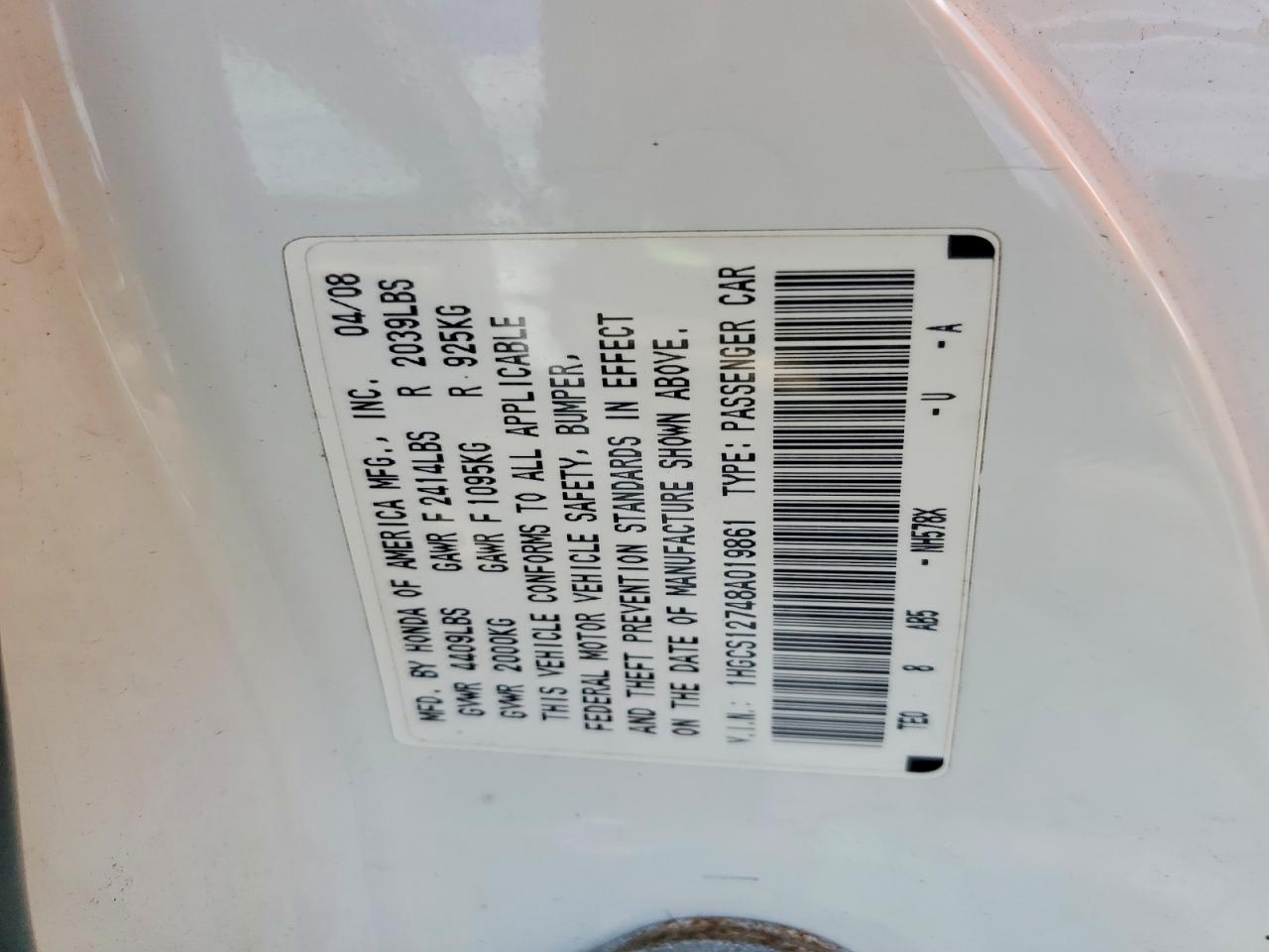 2008 HONDA ACCORD