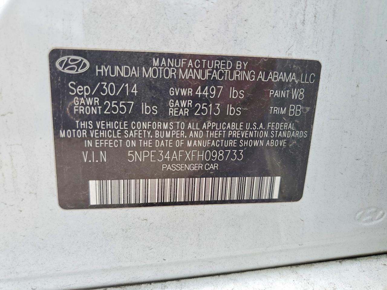 2015 HYUNDAI SONATA