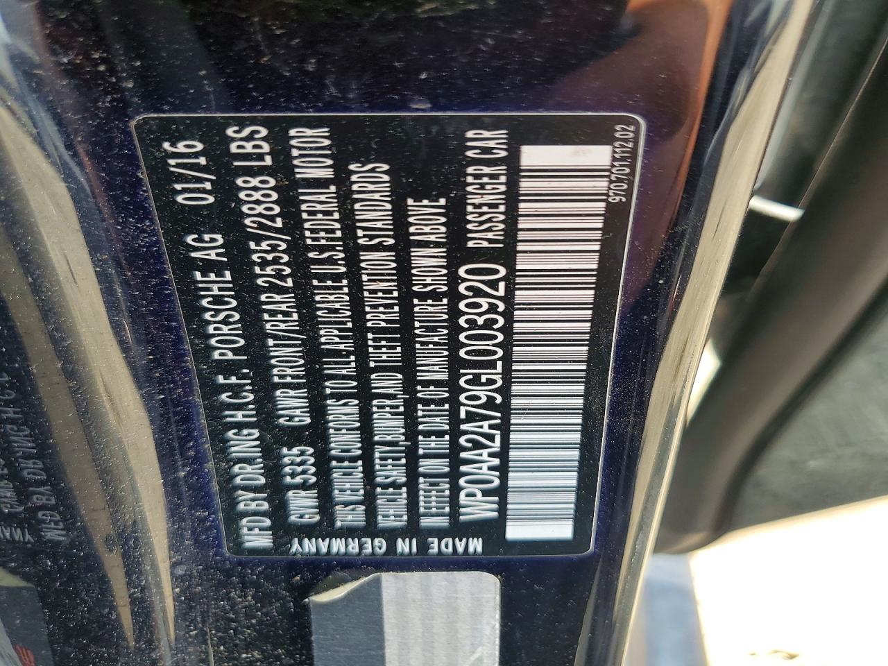 2016 PORSCHE PANAMERA