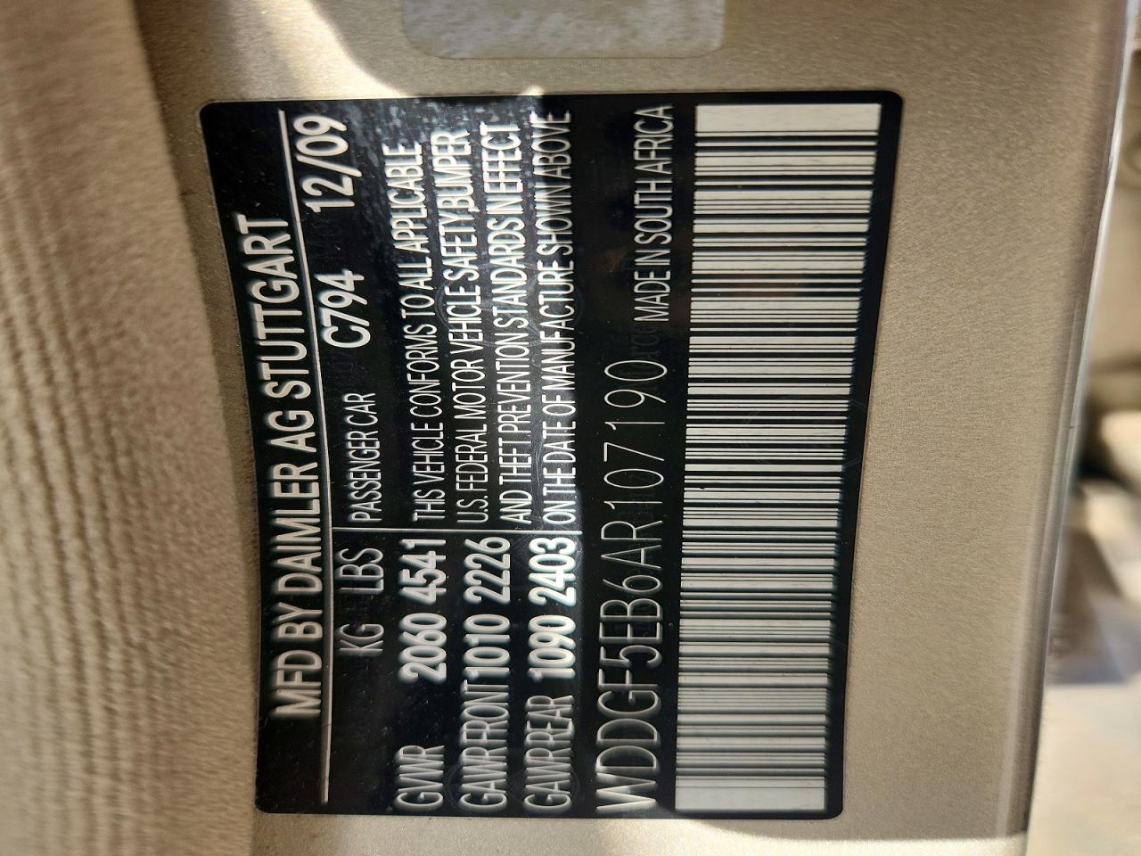 2010 MERCEDES-BENZ C-CLASS