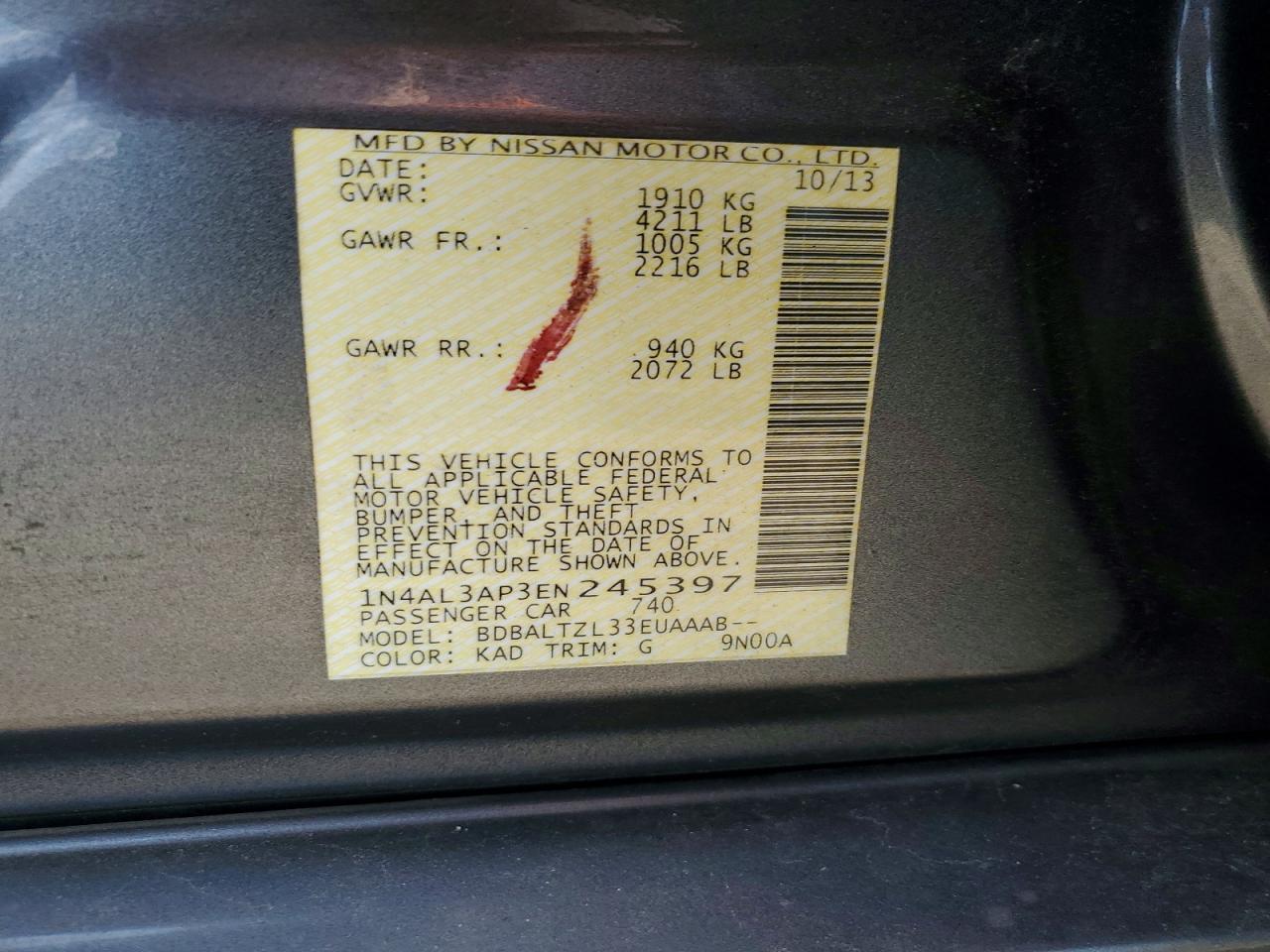 2014 NISSAN ALTIMA