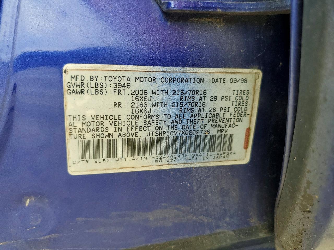 1999 TOYOTA RAV4