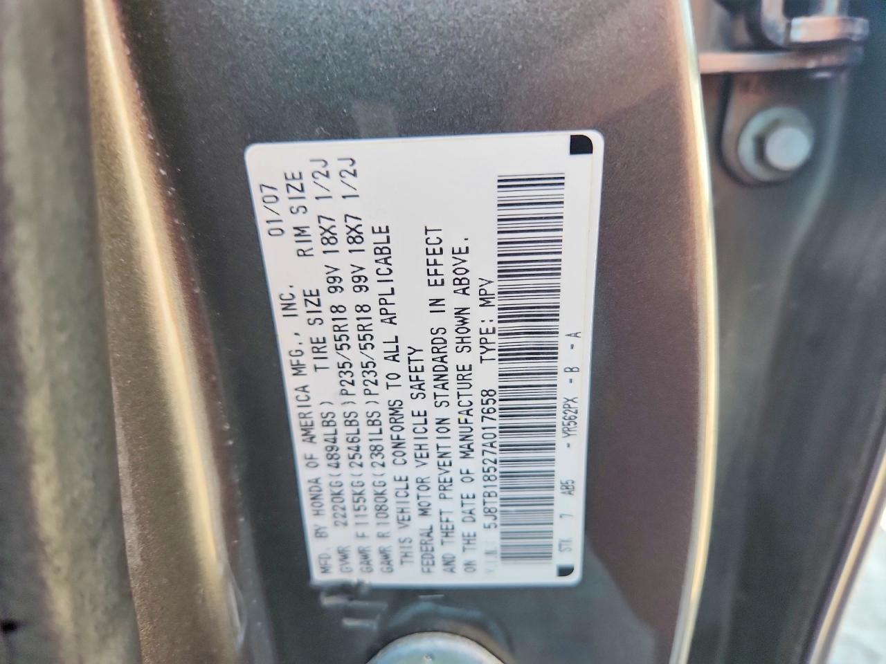 2007 ACURA RDX