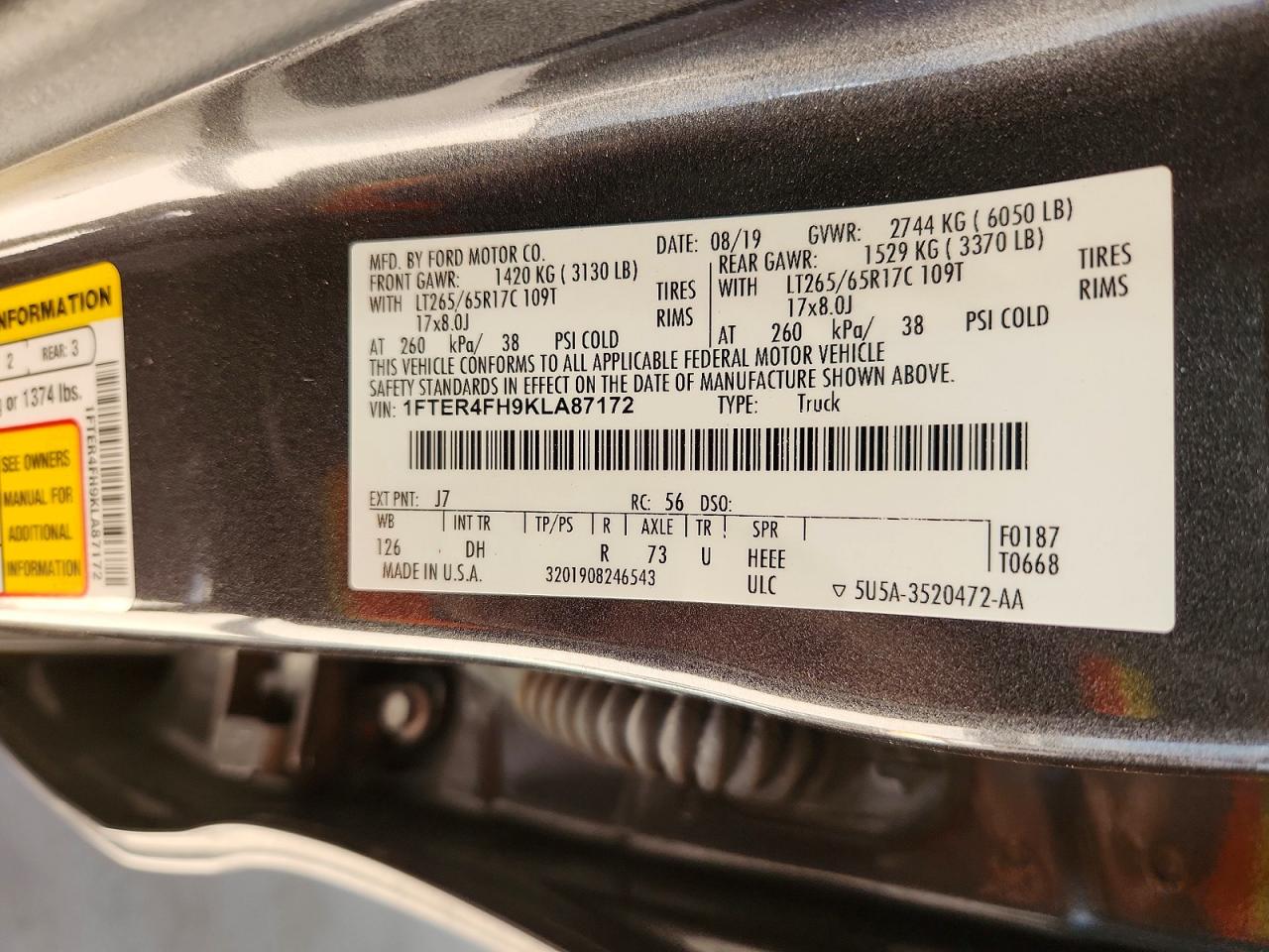2019 FORD RANGER