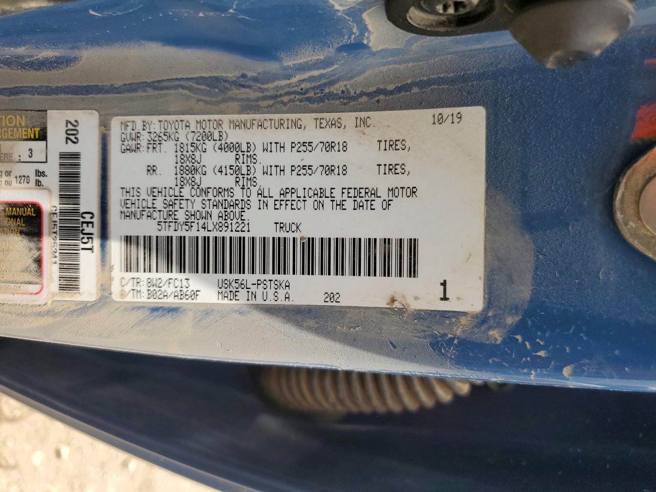 2020 TOYOTA TUNDRA