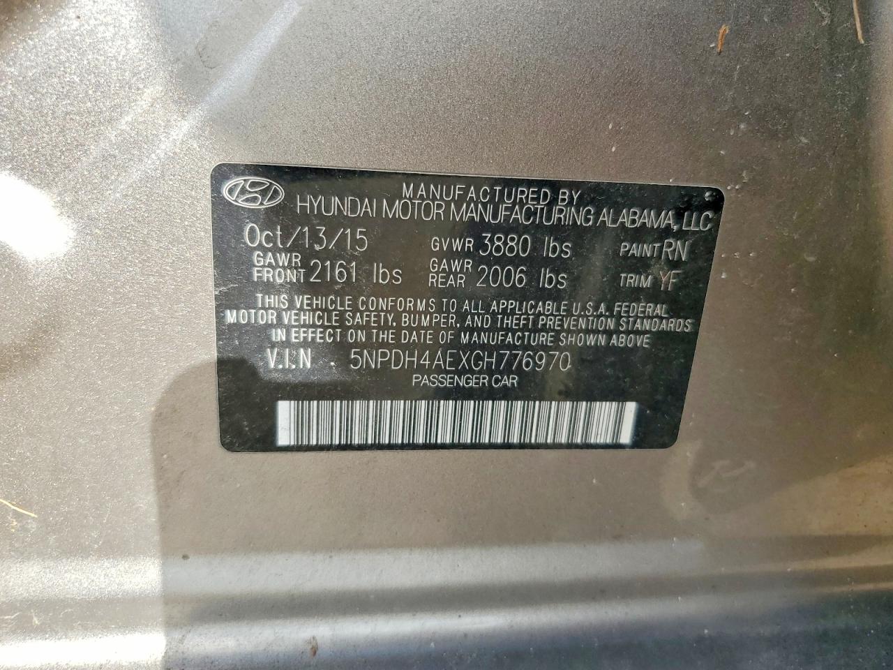 2016 HYUNDAI ELANTRA
