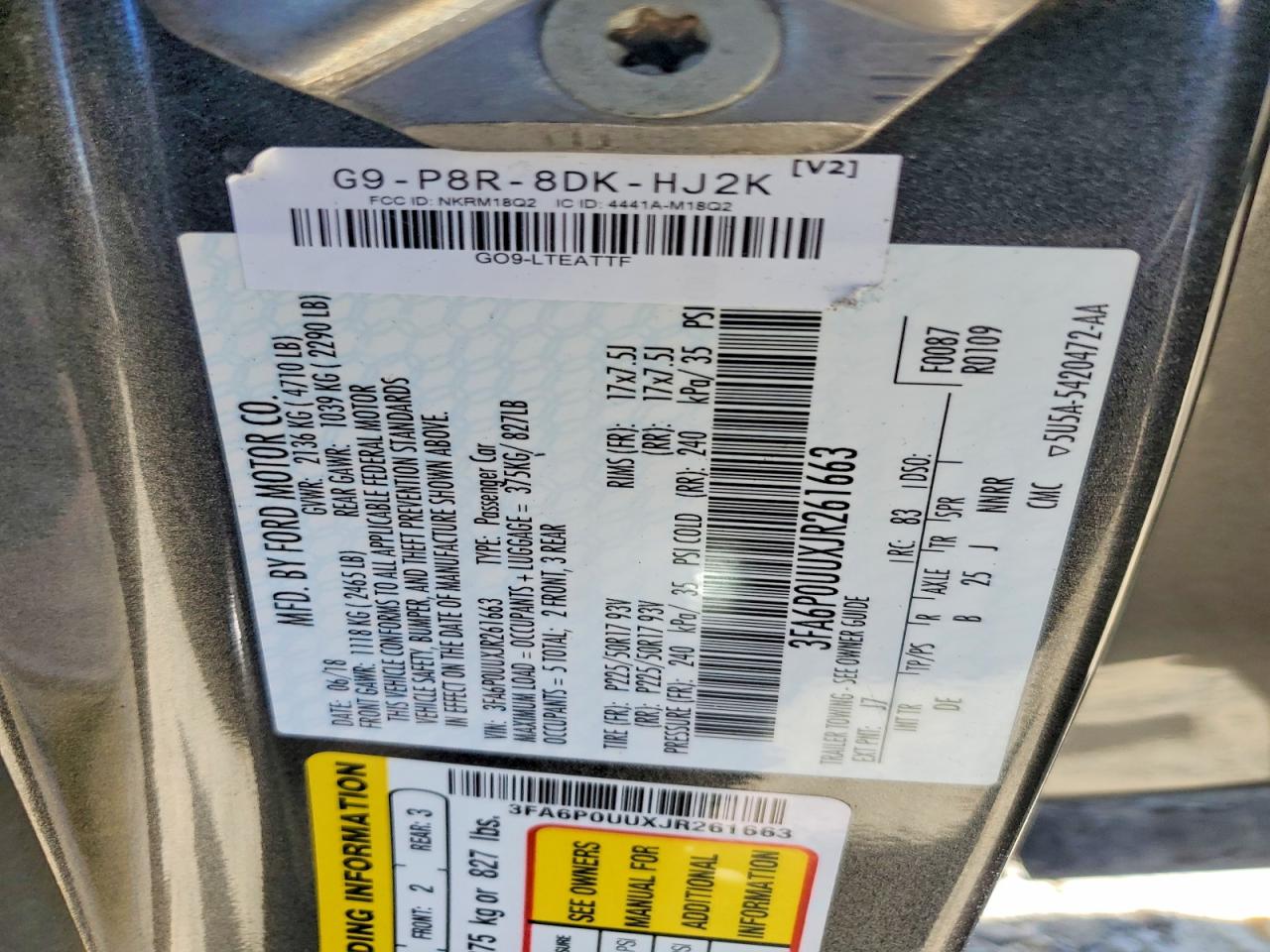 2018 FORD FUSION
