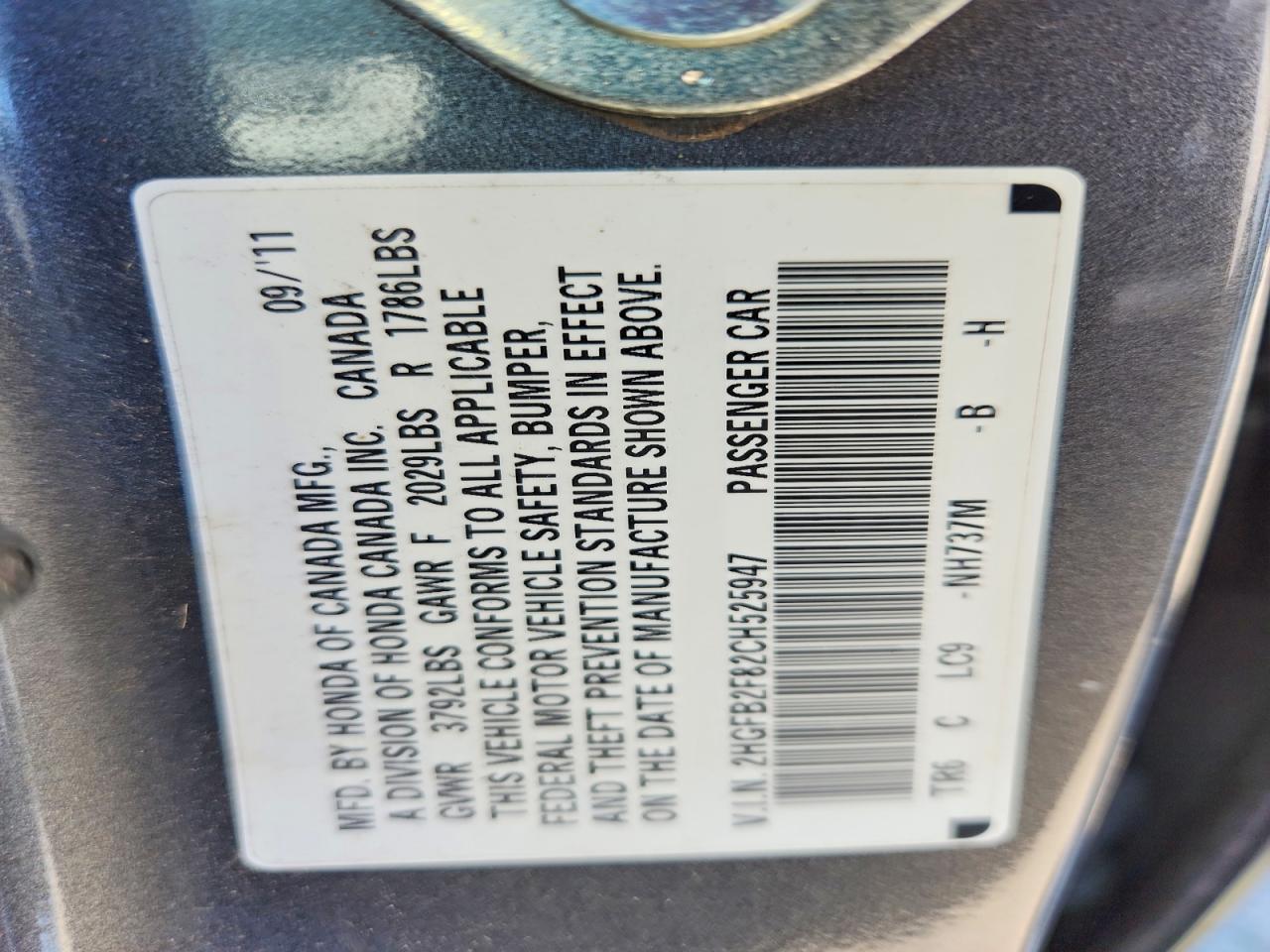 2012 HONDA CIVIC