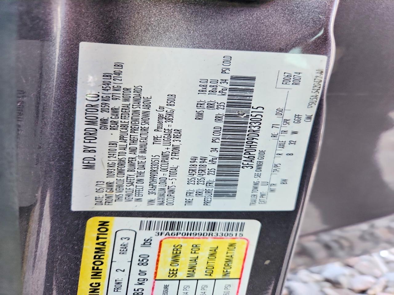 2013 FORD FUSION