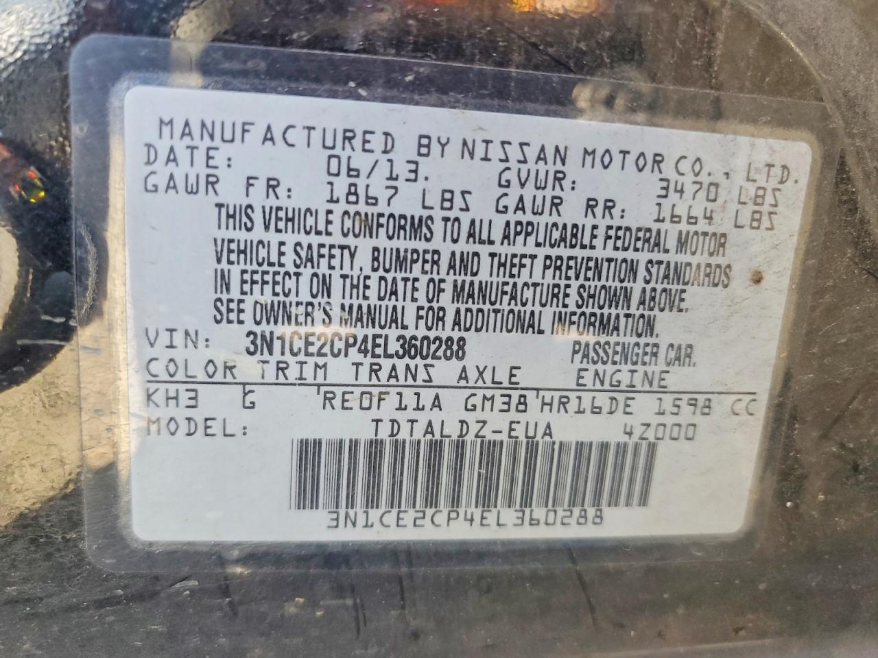 2014 NISSAN VERSA